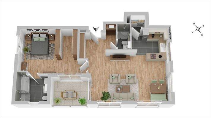 Grundriss Wohnung Nr. 1 EG