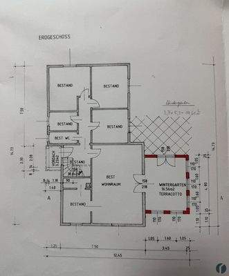 Erdgeschoss (Treppe wurde vom Vorzimmer in den Wintergarten verlegt)