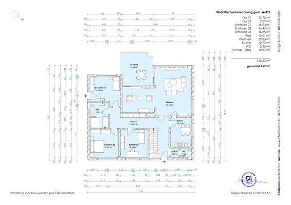 bemaßter Grundriss EG