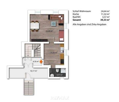 Grundriss Wohnung 2.