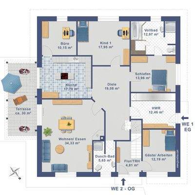 Erdgeschoss-Variante 2 WE