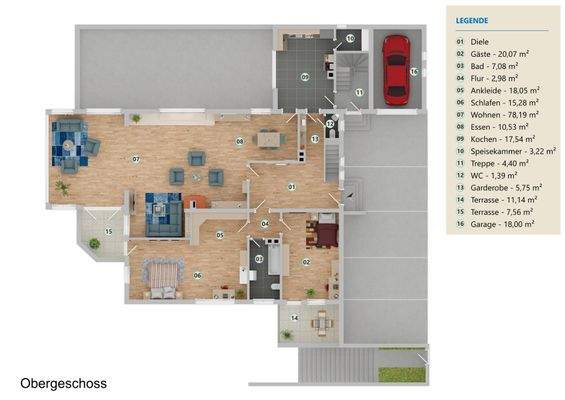 Grundriss Hauptwohnung