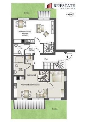 5-Zimmer Maisonette Gartenwohnung 