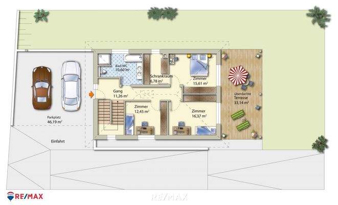 Grundriss Obergeschoss I Eingang