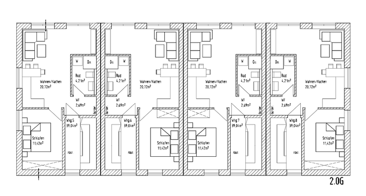 Grundrisse 2. OG Wohnung 5 - 8