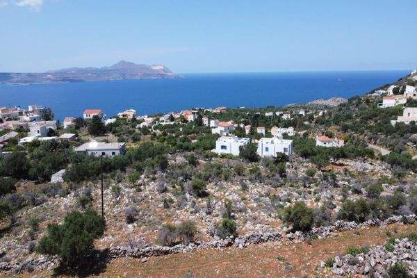 Kreta, Kokkino Chorio: Grundstück mit unverbautem Meerblick zu verkaufen
