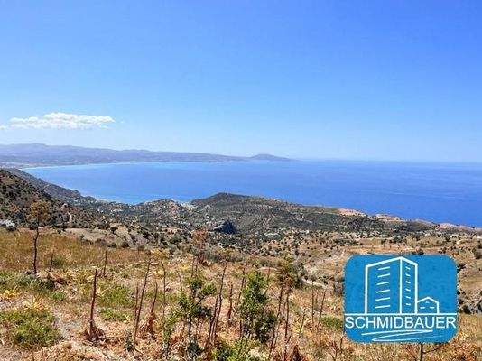 Kreta, Melambes: Grundstück mit herrlichem Meerblick auf das Libysche Meer zu verkaufen