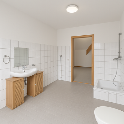 Helles Badezimmer mit Holzakzenten.png