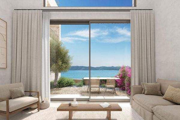 Kreta, Kissamos: Elegante Wohnung am Meer mit unverbautem Blick auf die Ägäis zu verkaufen