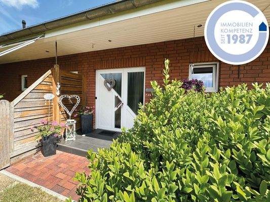 Blick auf die Doppelhaushälfte