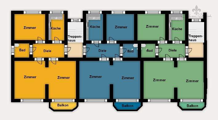 1. OG - Grundriss farbig