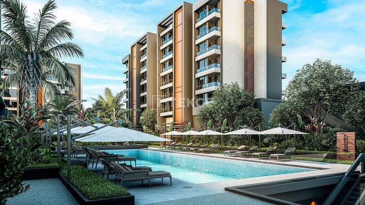 1 and 2-Bedroom Apartments for Sale in Complex in Kepez Antalya