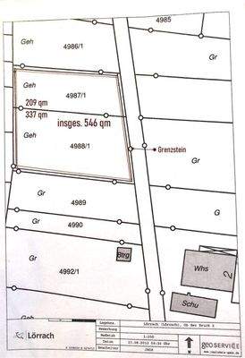 Lageplan geoService Lörrach 4987-1 4988-1 beschrif