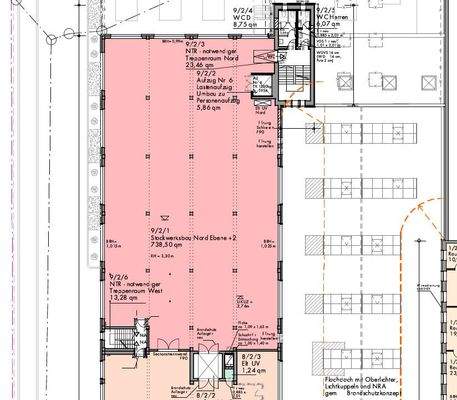 Grundriss Ebene +2 Lagerfläche mit Lastenaufzug