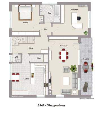 Grundriss OG visualisiert 2449