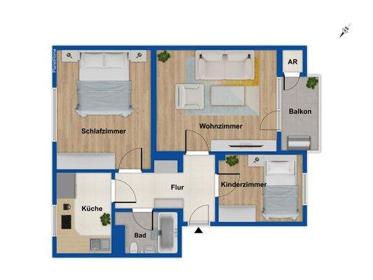 Grundriss Erdgeschosswohnung