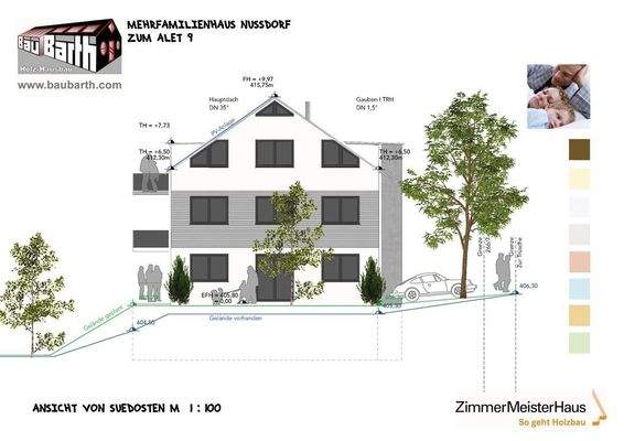 20220505_MFH Nussdorf_BA1 Ost_Ansicht SüdOst