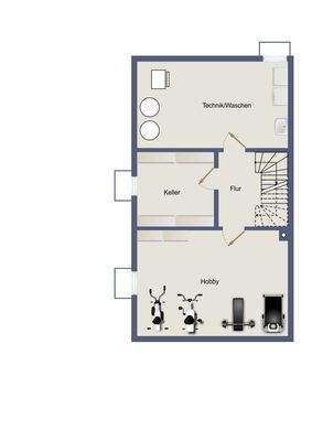 2D Grundriss des Kellers