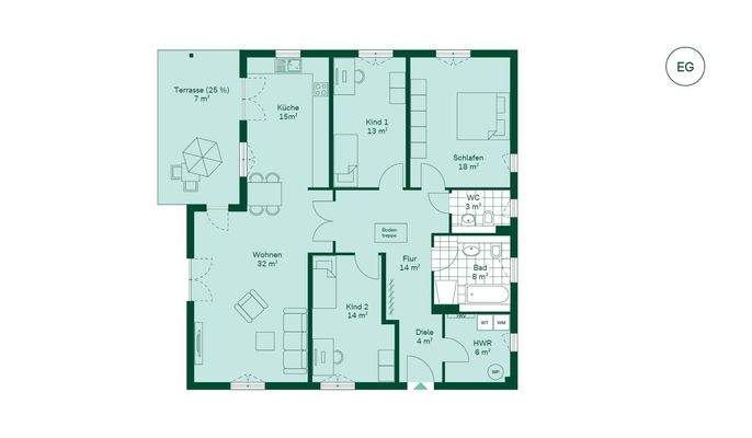 Grundriss vom Einfamilienhaus