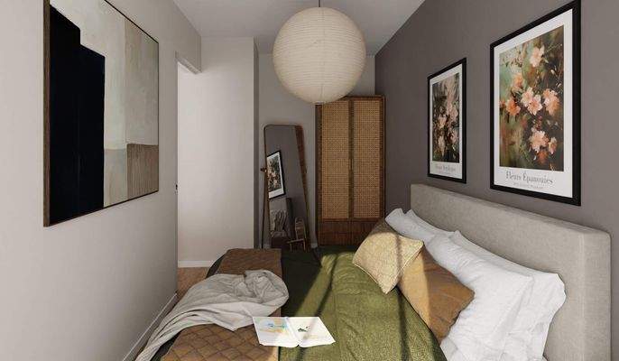 Helles und komfortables Schlafzimmer