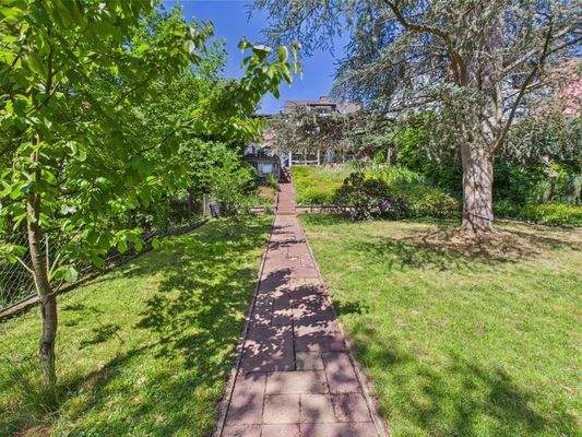 Garten mit Blick zum Haus 