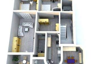 Grundriss 3D Beispielmöblierung
