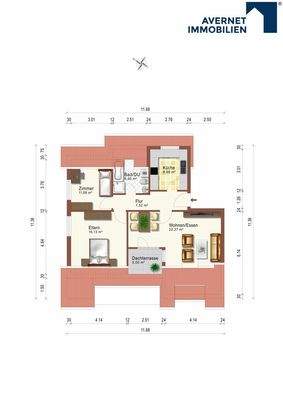 Grundriss 3-Zi.-DG-Wohnung Wehr