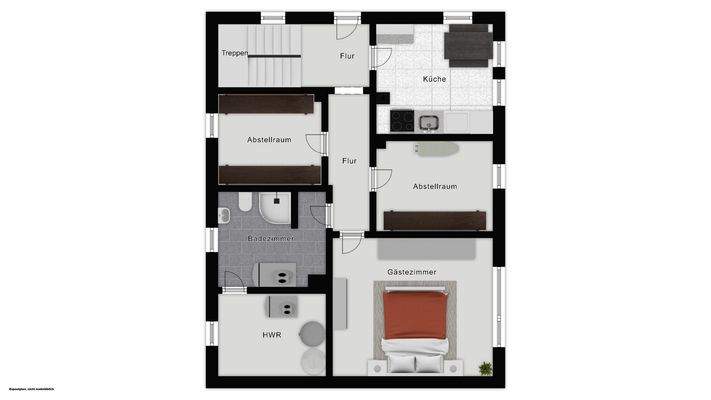 Einrichtungsbeispiel Kellergeschoss