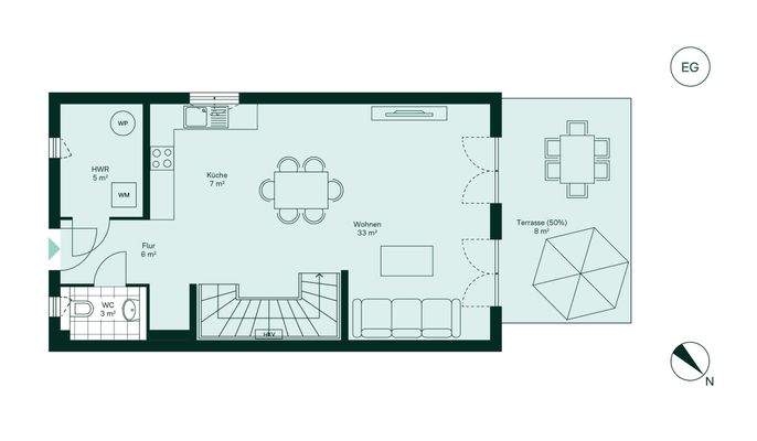 Geräumiges Erdgeschoss mit viel Stauraum