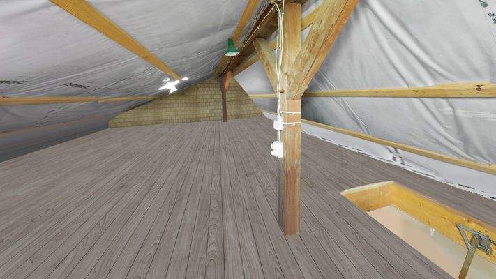 Isolierter Dachboden