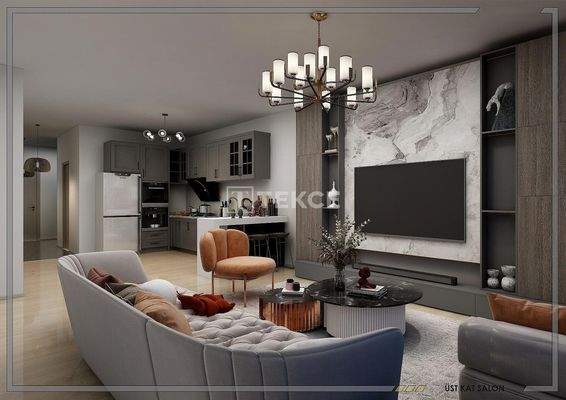 Large Duplex Apartment with Sea View in Bostanlı Karşıyaka