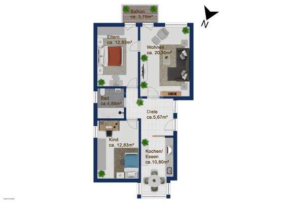 Grundriss 1. Obergeschoss