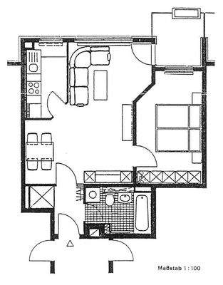 Grundriss, schön geschnitten