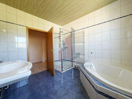 und Dusche sowie Badheizkörper