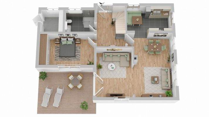 Grundriss Erdgeschoss (nicht maßstabsgetreu)