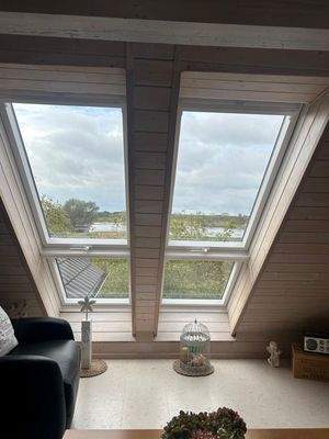 FeWo 2 Wohnbereich mit Blick zur Elbe