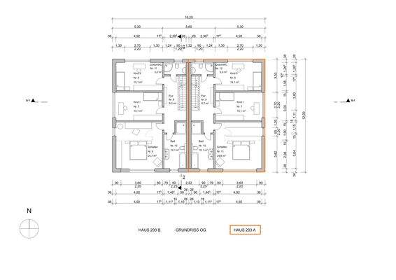 Grundriss Obergeschoss (Haus A)