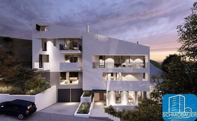 NEUBAU: Kurz vor Baubeginn eine Drei-Zimmer-Wohnung in einem kleinen Komplex in der Stadt mit atemberaubender Aussicht