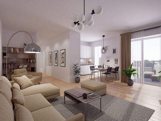 Visualisierung Wohnen_Offene Küche