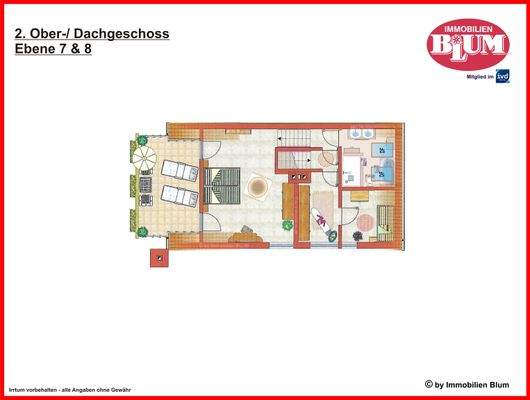 Ebene 7 und 8 Grundriss: 2. Ober-/ Dachgeschoss