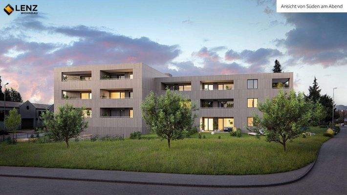 Ansicht von Süden am Abend