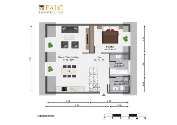 Grundriß Maisonette unten