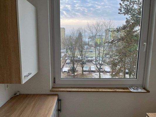 Separate Küche mit schönem Blick