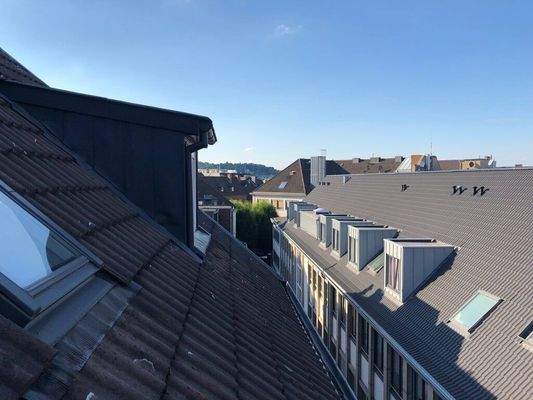 Blick aus der Dachgeschosswohnung