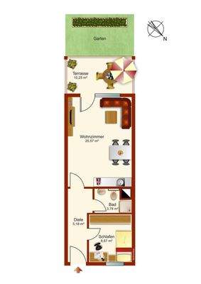 Grundriss der Wohnung