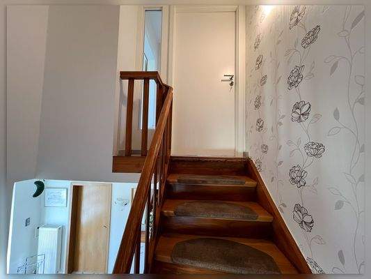 Eingang zum Wohnbereich im Dachgeschoss