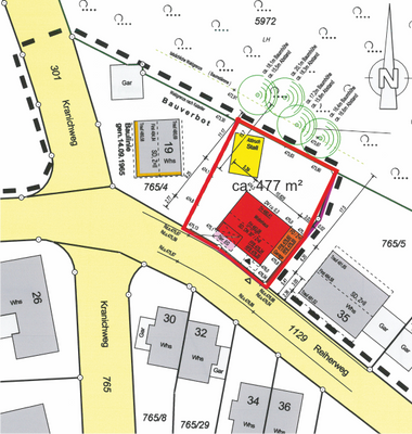 Lageplan frühere Bauvoranfrage