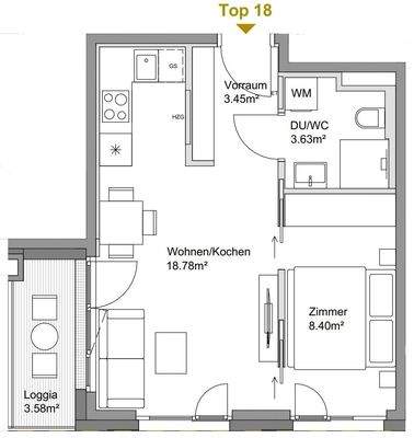 2-Zimmer Wohnung Top 18 / 23 / 24 / 29