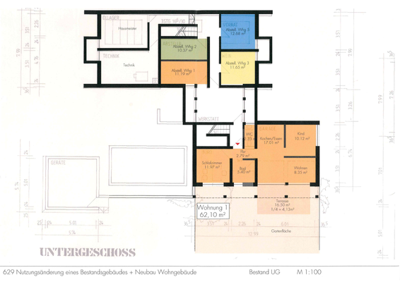 Grundriss UG - Bestand Sanierung