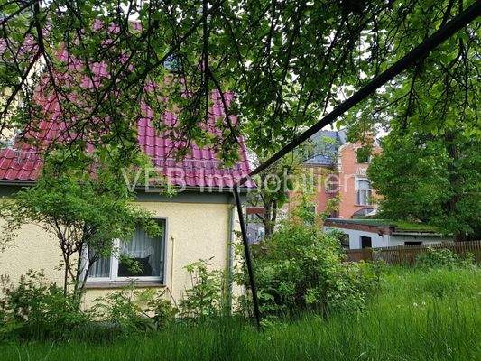 Hinteransicht mit Garten